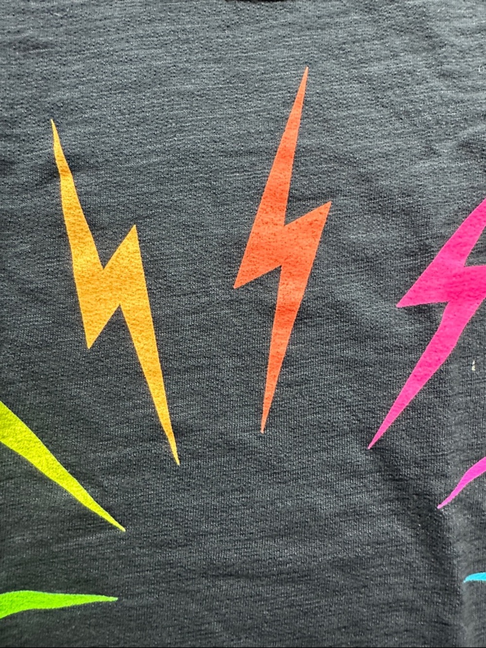 Aviator Nation Black Tank with Neon Lightning Bolts - Picture 5 of 5